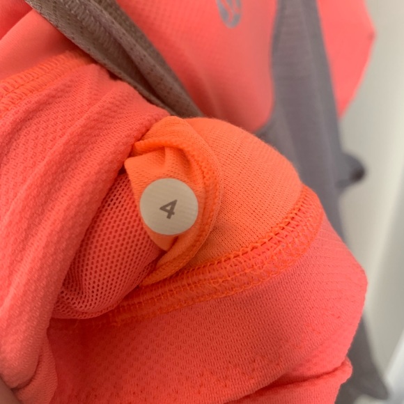Lululemon Run Times Tank Light Grey/Coral Orange 4 - Picture 6 of 6